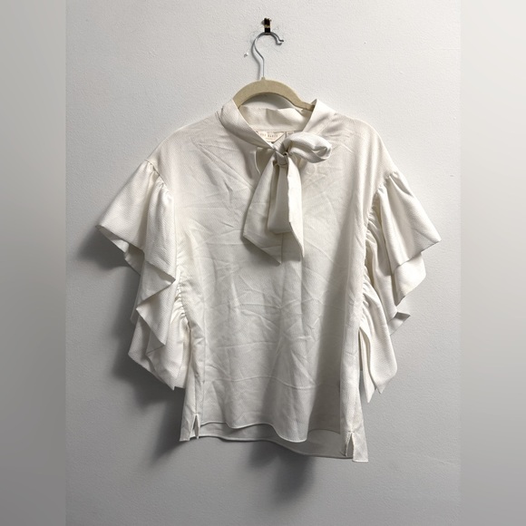Ted Baker Robynn Tie Neck Frilled Sleeve Top- Ted 2 - S - Picture 3 of 16